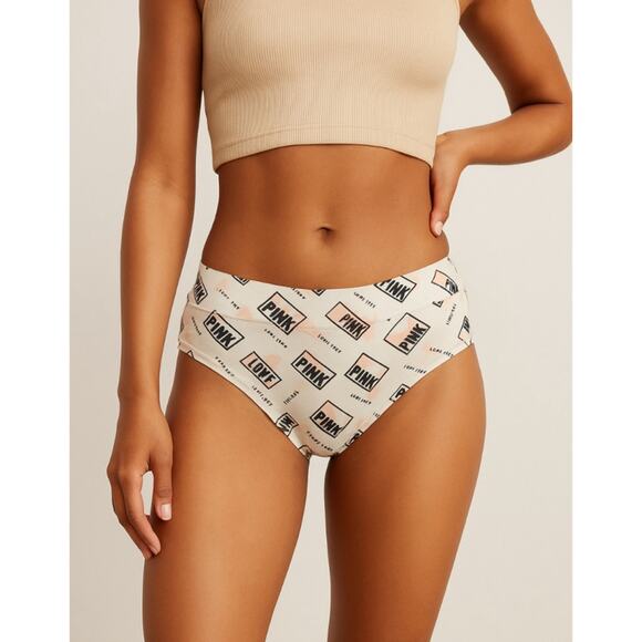 Victoria’s Secret PINK Logo Hipster Panties White Medium NWT - Picture 1 of 5
